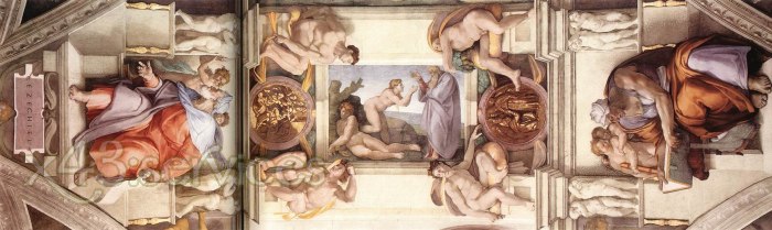 Michelangelo Buonarroti - Das fuenfte Joch der Decke - The fifth bay of the ceiling